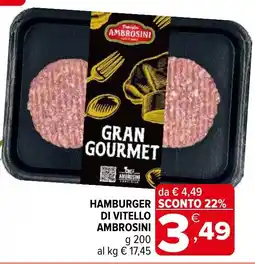 Iperal Hamburger di vitello AMBROSINI offerta