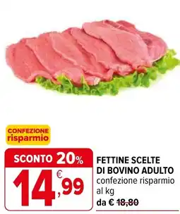 Iperal Fettine scelte di bovino adulto confezione risparmio al kg offerta