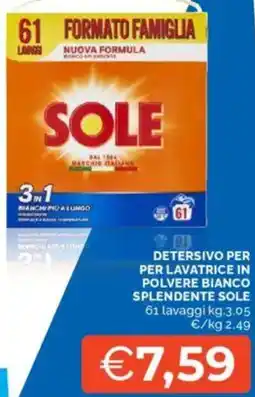 Mercatò Detersivo per per lavatrice in polvere bianco splendente SOLE offerta