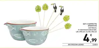 Spazio Conad Set 2 Coppette Aperitivo L8 x H5 cm e L10 x H6 cm offerta