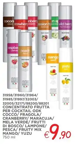 Zona Concentrato frutta per cocktail odk cocco/ fragola/ cranberry/ maracuja/ mela verde/ frutti di bosco/lampone offerta