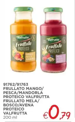 Zona Frullato mango/ pesca/mandorla proteico valfrutta frullato mela/ bosco/avena proteico VALFRUTTA offerta