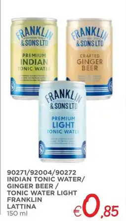 Zona Indian tonic water/ ginger beer/ tonic water light franklin lattina offerta