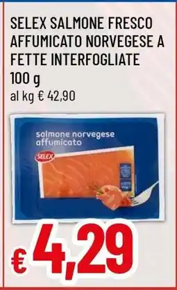 Famila SELEX SALMONE FRESCO AFFUMICATO NORVEGESE A FETTE INTERFOGLIATE offerta