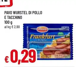 Famila PAVO WURSTEL DI POLLO E TACCHINO offerta