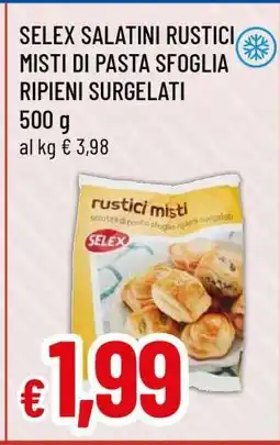 Famila SELEX SALATINI RUSTICI MISTI DI PASTA SFOGLIA RIPIENI SURGELATI offerta