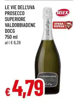 Famila LE VIE DELL'UVA Prosecco Superiore Valdobbiadene DOCG offerta