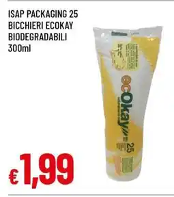 Famila ISAP PACKAGING 25 BICCHIERI ECOKAY BIODEGRADABILI 300ml offerta