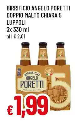 Famila BIRRIFICIO ANGELO PORETTI DOPPIO MALTO CHIARA 5 LUPPOLI offerta