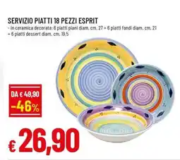 Famila SERVIZIO PIATTI 18 PEZZI ESPRIT offerta