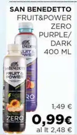 Coop SAN BENEDETTO FRUIT&POWER ZERO PURPLE/DARK 400 ML offerta