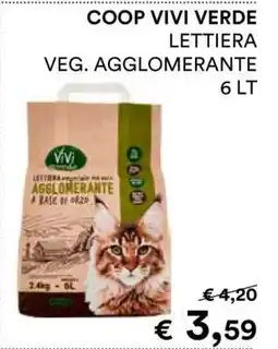 Coop COOP VIVI VERDE LETTIERA VEG AGGLOMERANTE 6 LT offerta
