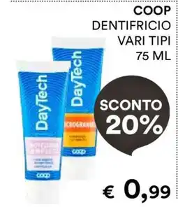Coop COOP DENTIFRICIO VARI TIPI offerta