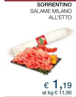 Coop SORRENTINO SALAME MILANO ALL’ETTO offerta