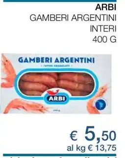 Coop ARBI GAMBERI ARGENTINI INTERI 400 G offerta