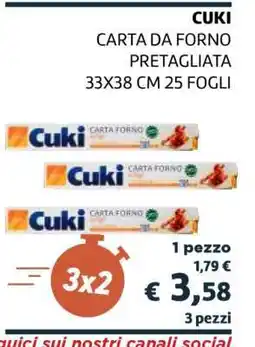 Coop Cuki Carta da Forno Pretagliata offerta
