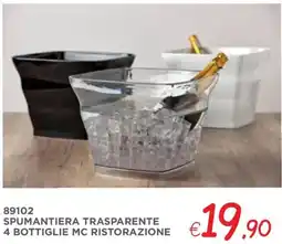 Zona Spumantiera trasparente 4 bottiglie mc ristorazione offerta