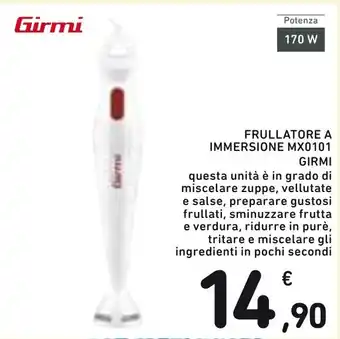 Spazio Conad Girmi Frullatore A Immersione MX0101 offerta