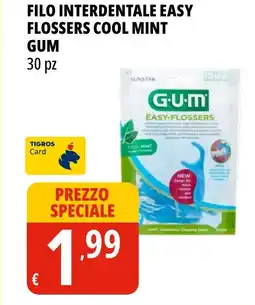 Tigros Filo interdentale easy flossers cool mint GUM offerta