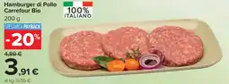 Carrefour Market Hamburger di Pollo Carrefour Bio offerta