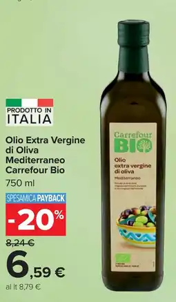 Carrefour Market Olio Extra Vergine di Oliva Mediterraneo Carrefour Bio offerta