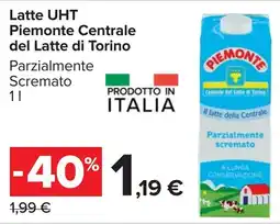 Carrefour Market Latte UHT Piemonte Centrale del Latte di Torino offerta