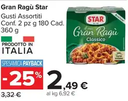 Carrefour Market Gran Ragù Star offerta