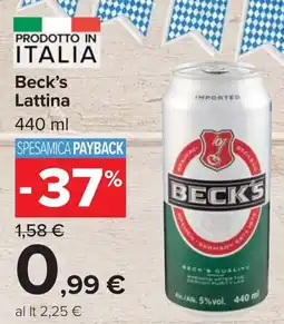 Carrefour Market Beck's Lattina offerta