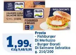 Sigma Frosta - Fishburger Di Merluzzo - Burger Dorati Di Salmone Selvatico offerta