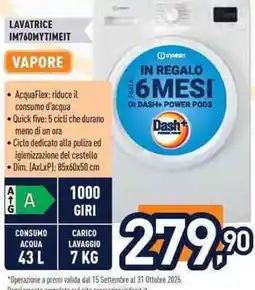 Unieuro Indesit LAVATRICE IM760MYTIMEIT offerta