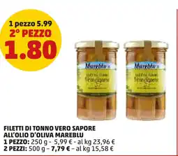 PENNY Filetti di tonno vero sapore all'olio d'oliva MAREBLU offerta