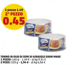 PENNY Tonno in olio di semi di girasole GRAN MARE offerta