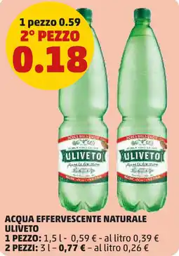 PENNY Acqua effervescente naturale ULIVETO offerta