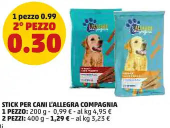 PENNY Stick per cani L'ALLEGRA COMPAGNIA offerta