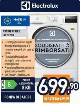 Unieuro Electrolux ASCIUGATRICE EW7H28B offerta