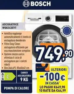 Unieuro Bosch ASCIUGATRICE WQG243D7IT offerta