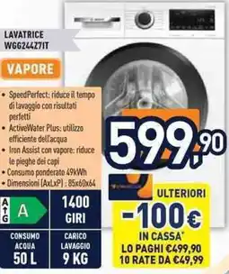 Unieuro Bosch LAVATRICE WGG24427IT offerta