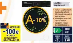 Unieuro Whirlpool LAVATRICE WPM97WADSIT offerta