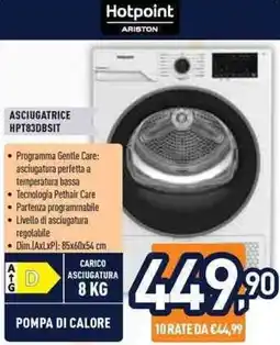 Unieuro Hotpoint Ariston ASCIUGATRICE HPT83DBSIT offerta