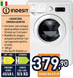 Unieuro Indesit LAVASCIUGA EWDE861483WITN offerta