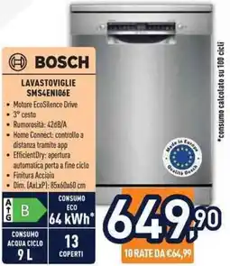 Unieuro Bosch LAVASTOVIGLIE SMS4EN106E offerta