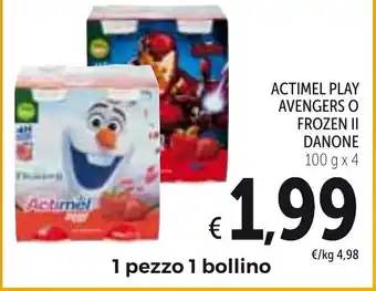 Spazio Conad Actimel Play Avengers O Frozen II Danone 100g x 4 offerta