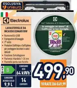 Unieuro Electrolux LAVASTOVIGLIE DA INCASSO EEM68510W offerta