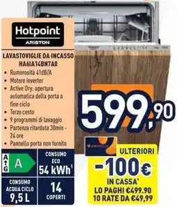 Unieuro Hotpoint Ariston LAVASTOVIGLIE DA INCASSO HAGIA14BN7A0 offerta