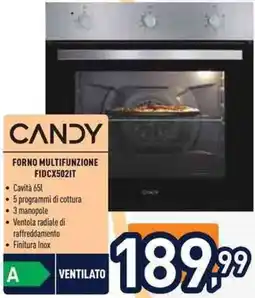 Unieuro Candy FORNO MULTIFUNZIONE FIDCX502IT offerta