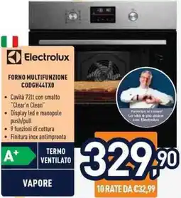 Unieuro Electrolux FORNO MULTIFUNZIONE CODGH44TX0 offerta