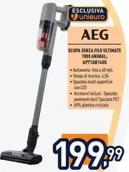 Unieuro AEG SCOPA SENZA FILO ULTIMATE 7000 ANIMAL; AP71AB14UG offerta