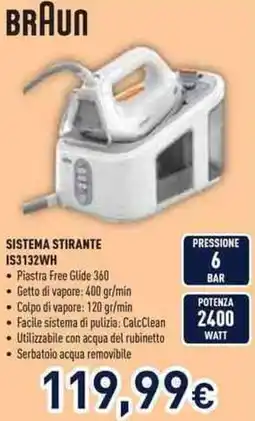 Unieuro Braun SISTEMA STIRANTE IS3132WH offerta
