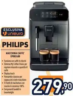 Unieuro Philips MACCHINA CAFFE EP082400 offerta