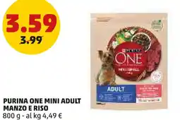 PENNY Purina one mini adult manzo e riso offerta